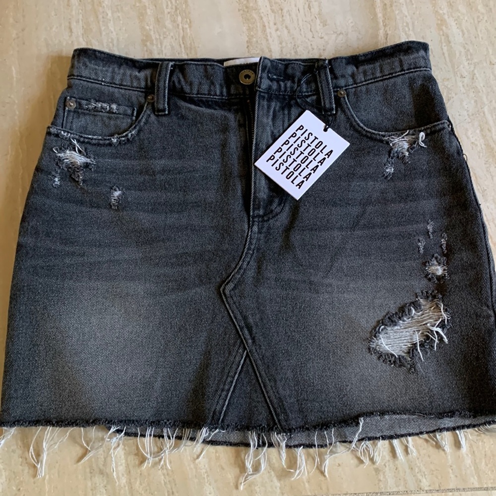 Pistola Ryder High waisted denim mini skirt NWT size 27
